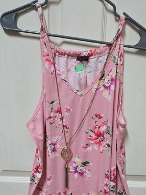 Pink Floral Spaghetti-Strap Camisole